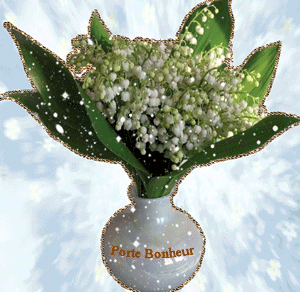 Gif animé porte bonheur muguet